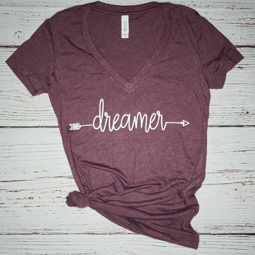 Dreamer Bella Canvas Deep V Graphic Tee